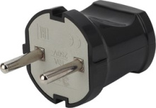 Вилка ЭРА б/з прямая 10A черная (24/480/5760)