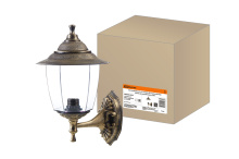 Св-к уличный настен Е27 TDM Прага вверх 60Вт IP44 пластик бронза прозрачный плафон (4)