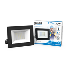 Прожектор диод  30Вт 6500К 2700Лм IP65 Gauss Elementary (60) ЧЗ