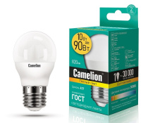 Лампа диод шар G45 10Вт Е27 3000К 820Лм Camelion (10)