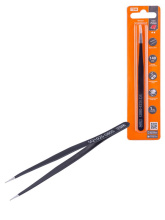 Пинцет прямой 140мм острое жало антистатическое покрытие TDM (400)