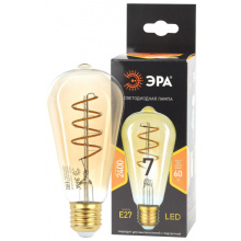 Лампа фил 7Вт ST64 F-LED gold 2400К Эра спираль (20)