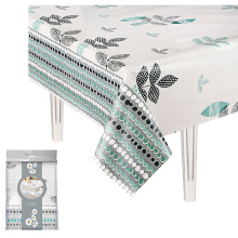 Скатерть ПВХ 110х130см Лён бейка 617/6 (30)