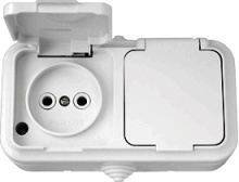 Розетка Пралеска Аква  2-ая IP54 б/з белый (35)
