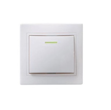 Выкл. IEK Кварта 1кл. бел. подсв. (10/200)