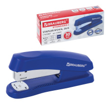 Степлер №24/6, 26/6 до 30 л Brauberg "Standard+" синий (3/12)
