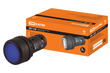 Кнопка TDM SB7-CW3661-220V LED 1з синий (10)