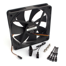 Вентилятор GEMBIRD 140*140*25 гидрод., тихий 3pin/4pin Molex провод 40см (80)