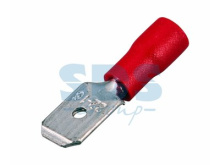 Разъём плоский изол папа РпИп 1.5-(6.3) 6.3мм 0.5-1.5мм² красный Rexant (100)