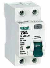 УЗО 2P 25A 30мА 6кА АС DEKraft УЗО-03 (6)