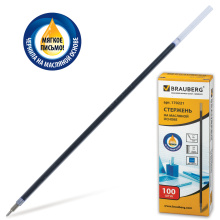 Стержень шариковый маслян. Brauberg "Oil Base" 140мм игол.узел 0,7мм линия 0,35мм синий (100)