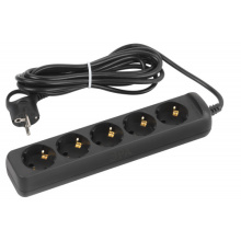 Удл 5гн  5.0м с/з ПВС 2200Вт 3x0.75мм² черный Эра (20)