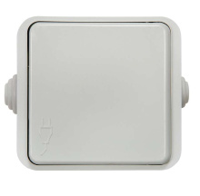 Розетка AQUA 1-ая IP44 с/з з/к 3110 белый накл (10)