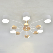 Люстра потолоч  7хGX53 Альберо Белая+Дерево 650х200мм General