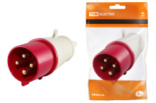 Вилка 014 3Р+РЕ 16А 380В IP44 TDM (10)