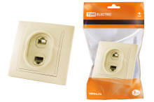 Розетка TDM Таймыр RJ11+RJ45 слоновая кость (10/200)