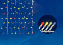 Бахрома Uniel 200LED  3х0.7м MULTI контр. IP20