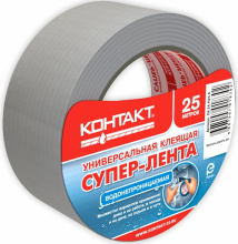 Лента Супер (армированная) Контакт 25м серый (6/24)