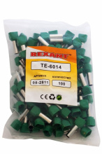 Наконечник штыр втул изол двойной  6мм²-14 НШВи(2) зеленый 100шт Rexant (100/600)