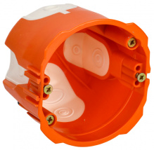 Подрозетник IEK d73*65 пластиковые лапки, саморезы, со стыковочным узлом (96)