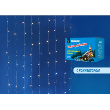 Занавес Uniel 240LED теплый белый свет+белый 3х2м соед. мерц. IP44 (12)