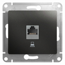 Розетка Glossa RJ45 механизм антрацит (10)