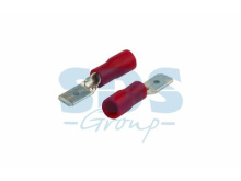 Разъём плоский изол папа РпИп 1.25-5 4.8мм 0.5-1.5мм² (РпИ-п 1.5-(4.8)) красный Rexant (100)