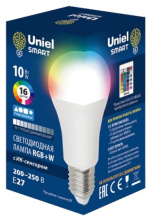 Лампа диод A60 10Вт Е27 RGB 800Лм Uniel с ИК сенсором без пульта (10)