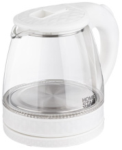 Чайник электр стекло Homestar HS-1053 1.2л 1500Вт белый (12)