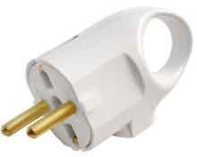 Вилка Светоприбор угловая с/з кольцо белая (100)