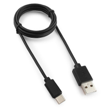 Каб USB-TypeC  1м Гарнизон 2.4A чёрный пакет (200)