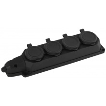 Розетка (колодка) каучуковая 4 гнезда 2P+PE 16A IP44 Эра (7)