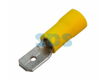 Разъём плоский изол папа РпИп 6.0-(6.3) 6.3мм 4-6мм² желтый Rexant (100)