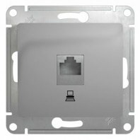 Розетка Glossa RJ45 механизм алюминий (10)