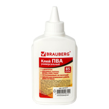 Клей ПВА 85г BRAUBERG (бумага, картон, дерево) (1/50)