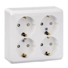 Розетка Этюд 4-ОП с/з шторки белый (5/60)