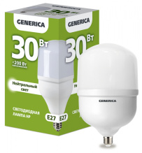 Лампа диод HP  30Вт Е27 4000К 3000Лм d100x168мм Generica (25)