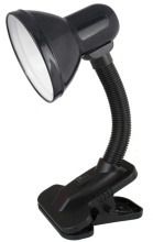 Св-к наст прищепка Е27 Ultraflash UF-320 C02 черный пакет 60Вт (36)