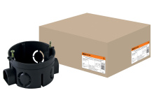 Подрозетник TDM d68х42мм саморезы стык черный (300)