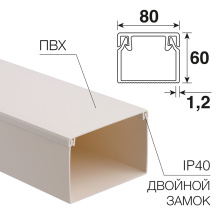 Кaбель-канал  80x60мм белый Rexant (8)