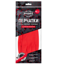 Перчатки резиновые сверхпрочные удл манжета  XL Aviora (12/60)