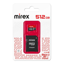 micro-SD Mirex_512GB Class10 UHS-I U3 + адаптер (SDXC)