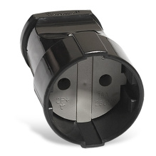 Штеп гнездо Smartbuy 10А б/з чёрный (40)