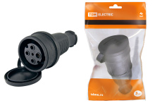 Розетка каучуковая переносная 3P+PE 32A IP44 TDM (10)