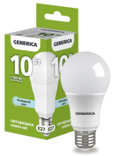 Лампа диод A60 10Вт Е27 6500К 1000Лм Generica (10/100)