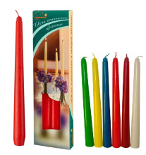 Свеча коническая 24см d19 40г 4шт цветная (30)