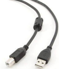 Каб. USB AM-BM 1.8м Cablexpert PRO двойное экранирование ферр. кольцо черный, пакет