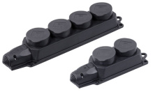 Розетка (колодка) каучуковая 3 гнезда 2P+PE 16A IP44 IEK Омега РБ33-1-0м (10)