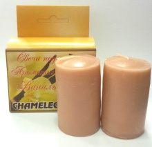 Свеча столбик подарочная 6см d40 75гх2шт Ваниль (48)*