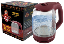 Чайник электр стекло Матрена MA-006 1.8л 1500Вт вишневый (12)